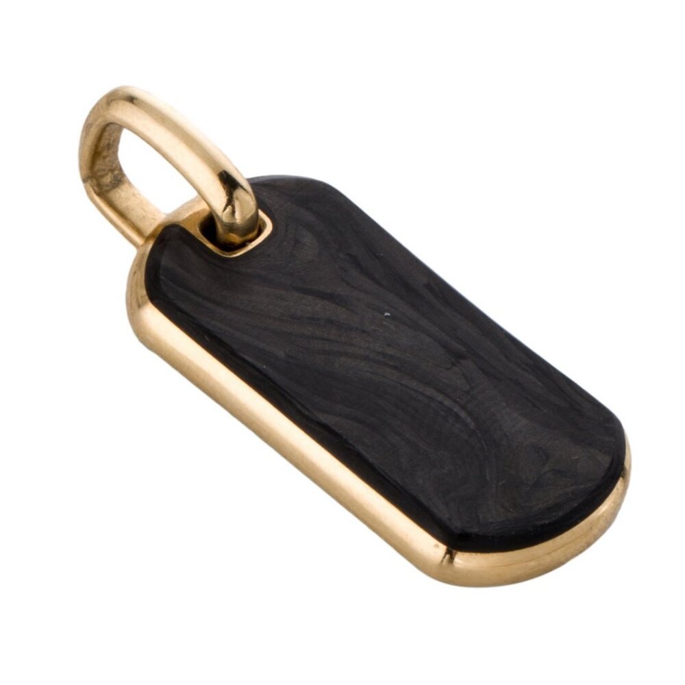 DAVID YURMAN 18K 750 YELLOW GOLD FORGED CARBON STREAMLINE® TAG PENDANT - Picture 5 of 7
